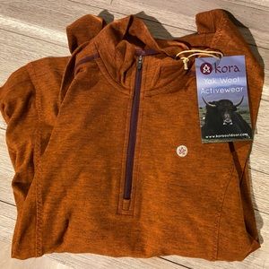Kora Yak Wool Quarter Zip Jersey - NWT, Medium